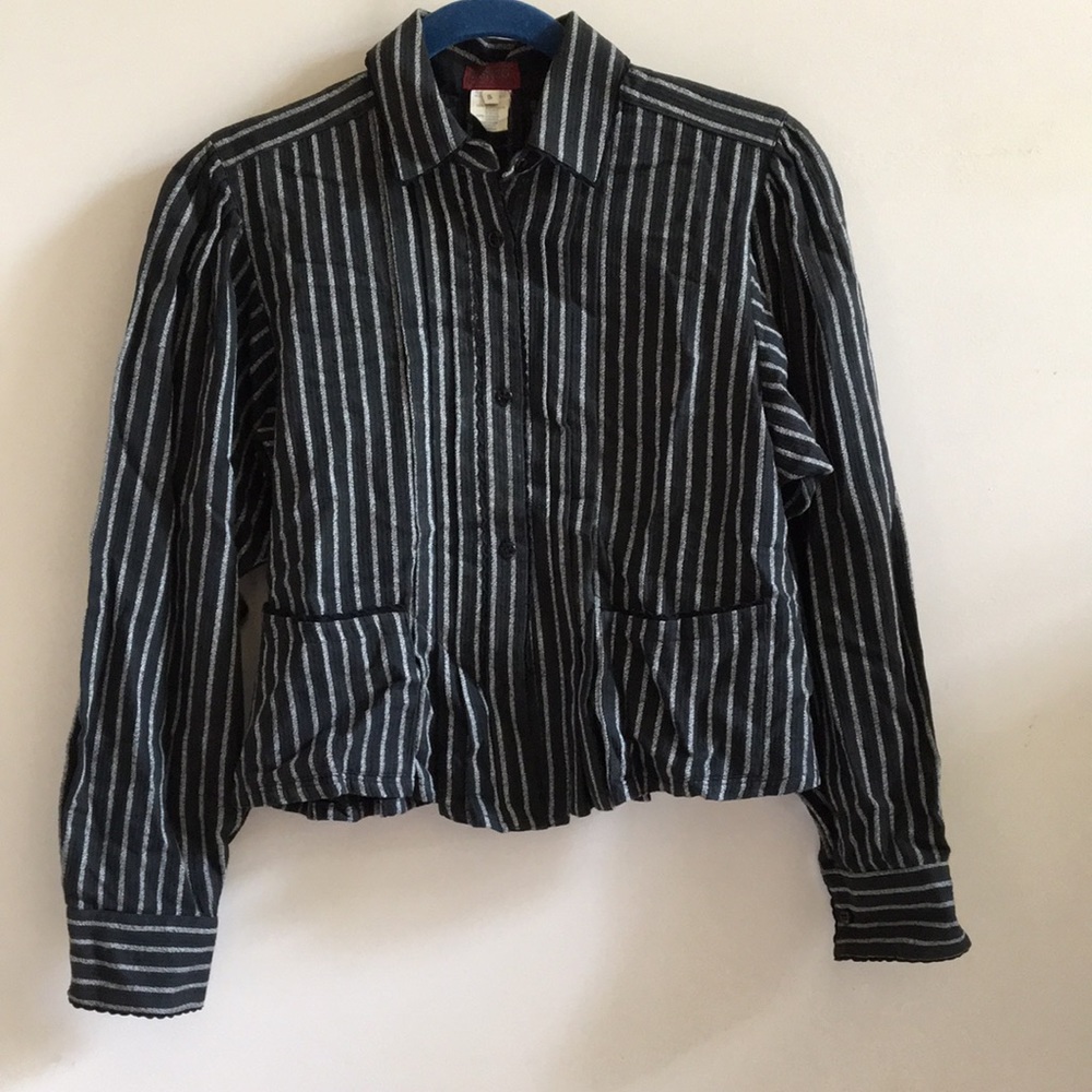 Kenzo button down shirt stripes bow in the back